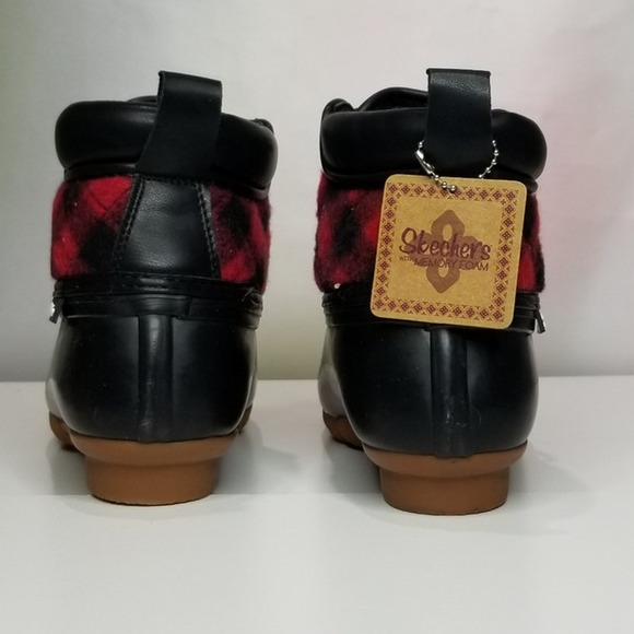 SKECHERS Women's Pond - Good Plaid Duck Boots Size 6 NWT - Picture 5 of 8